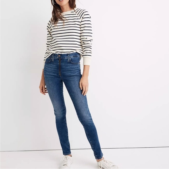 Madewell 10" High Rise Roadtripper Jeans Ridgefield Wash Zip-Front Edition - Picture 1 of 7